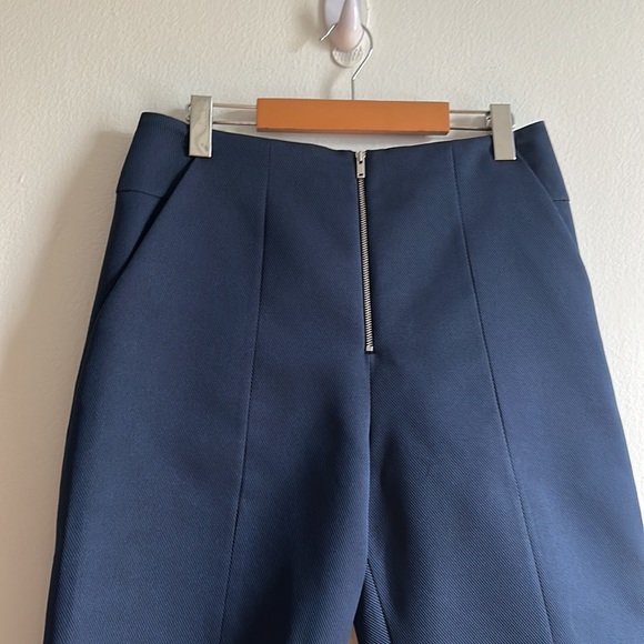 COS Navy Structured Thick Textured Balloon Fit Cropped Pants - Picture 3 of 11